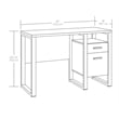 Pemberly Row Contemporary Engineered Wood and Metal Desk in Blade Walnut