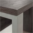 Pemberly Row Contemporary Engineered Wood and Metal Desk in Blade Walnut