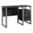 Pemberly Row Contemporary Engineered Wood and Metal Desk in Blade Walnut