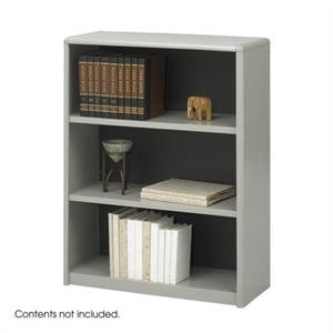 Pemberly Row Modern / Contemporary 3-Shelf Economy Steel Bookcase