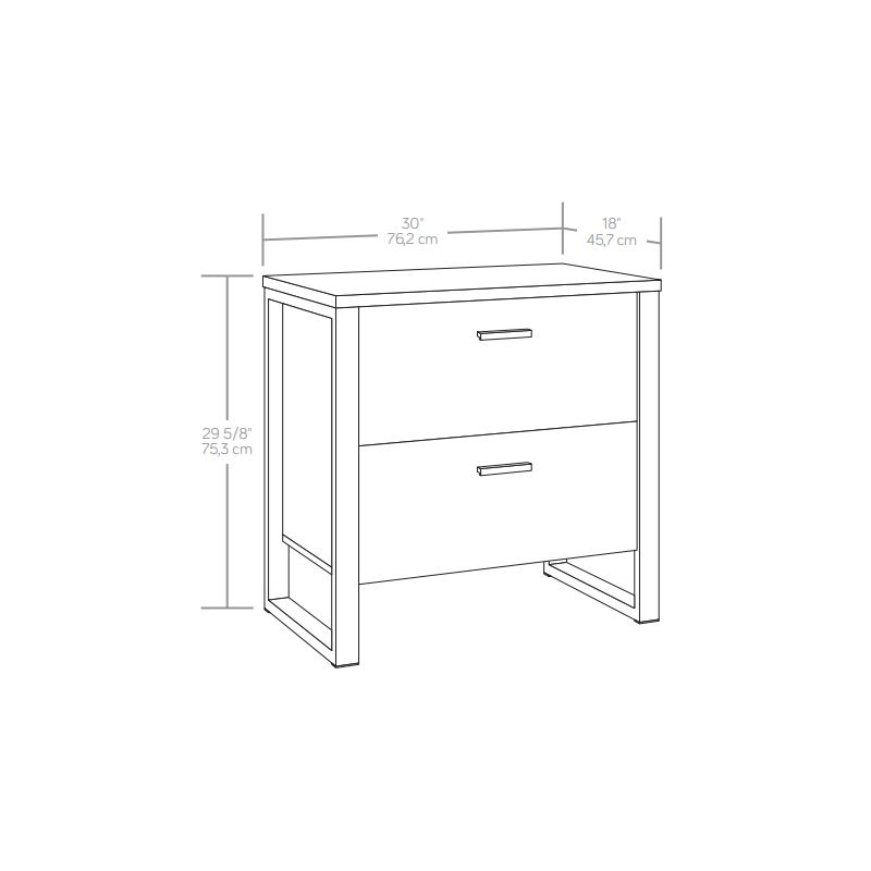 Pemberly Row Engineered Wood and Metal Lateral File in Blade Walnut