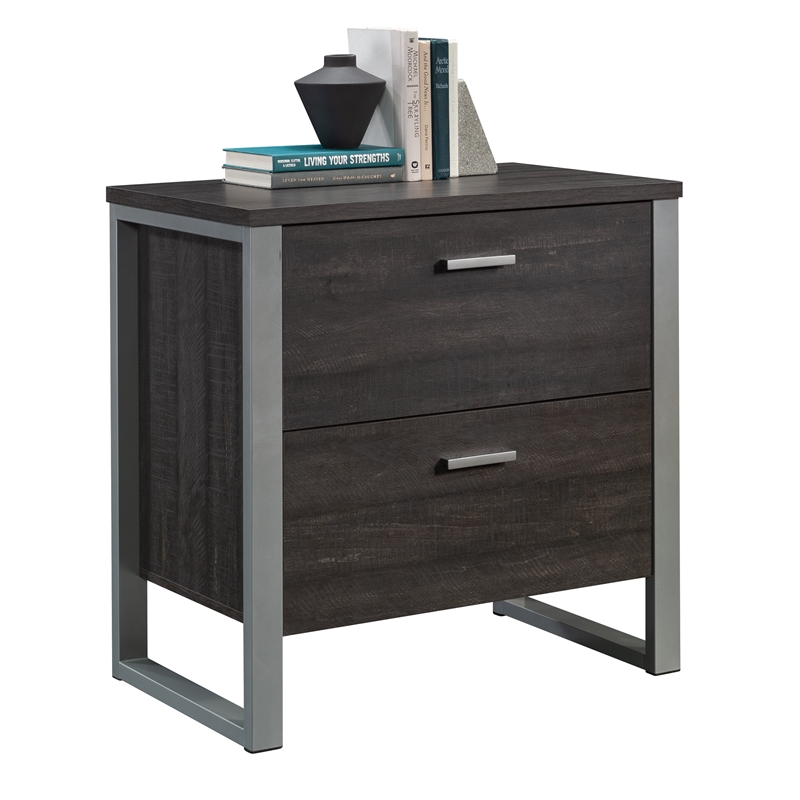 Pemberly Row Engineered Wood and Metal Lateral File in Blade Walnut