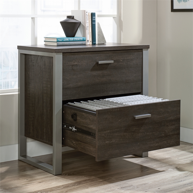Pemberly Row Engineered Wood and Metal Lateral File in Blade Walnut