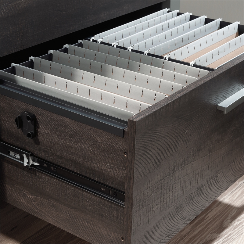 Pemberly Row Engineered Wood and Metal Lateral File in Blade Walnut