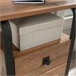 Pemberly Row Contemporary Engineered Wood and Metal Desk in Etched Oak