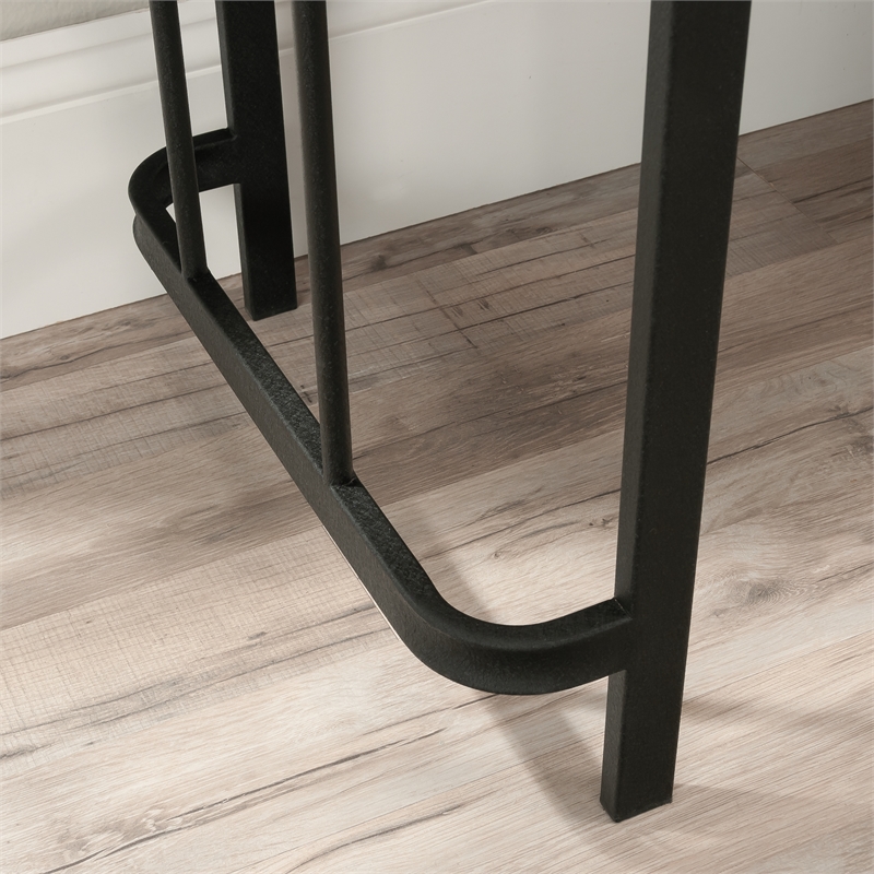 Pemberly Row Contemporary Engineered Wood and Metal Desk in Etched Oak