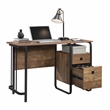 Pemberly Row Contemporary Engineered Wood and Metal Desk in Etched Oak