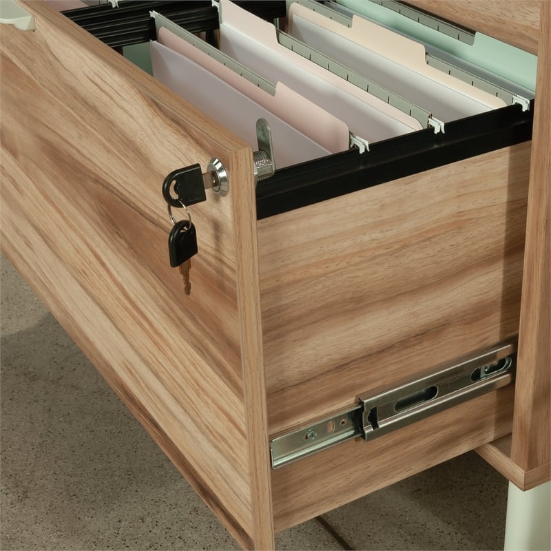 Pemberly Row Circle Engineered Wood Lateral File in Kiln Acacia / Brown Finish