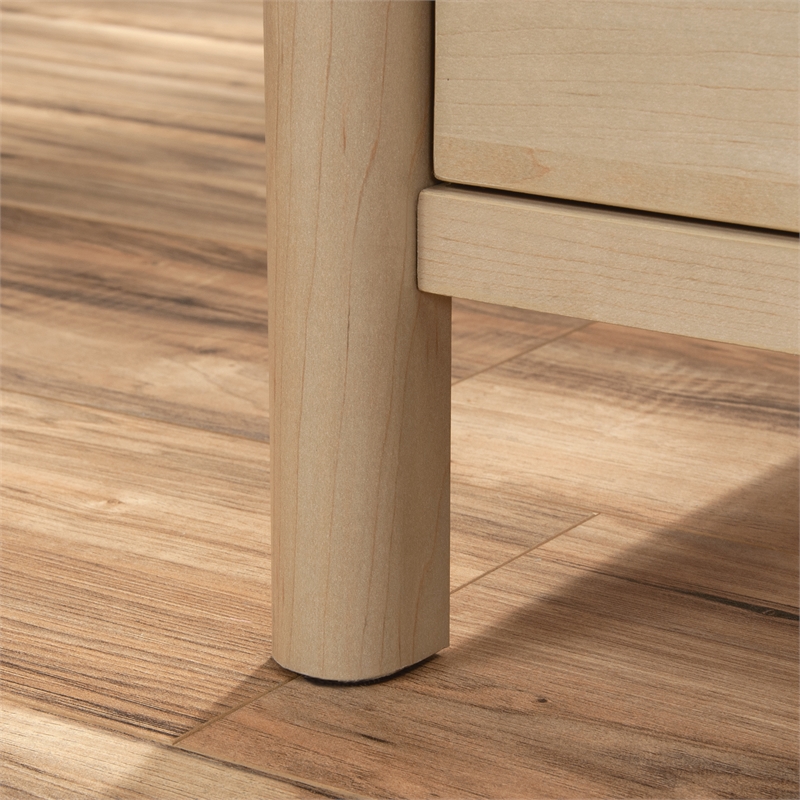 Pemberly Row Contemporary Engineered Wood Desk in Natural Maple Finish