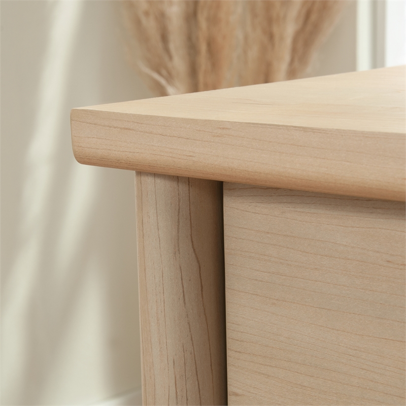 Pemberly Row Contemporary Engineered Wood Desk in Natural Maple Finish