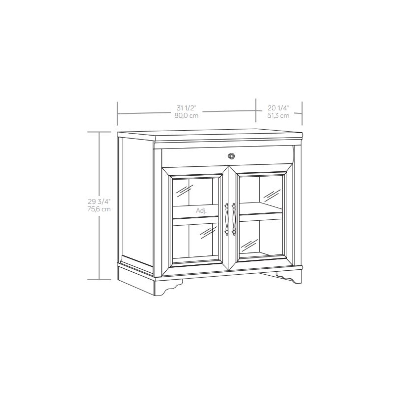 Pemberly Row Contemporary Engineered Wood Library Base in Brushed Oak