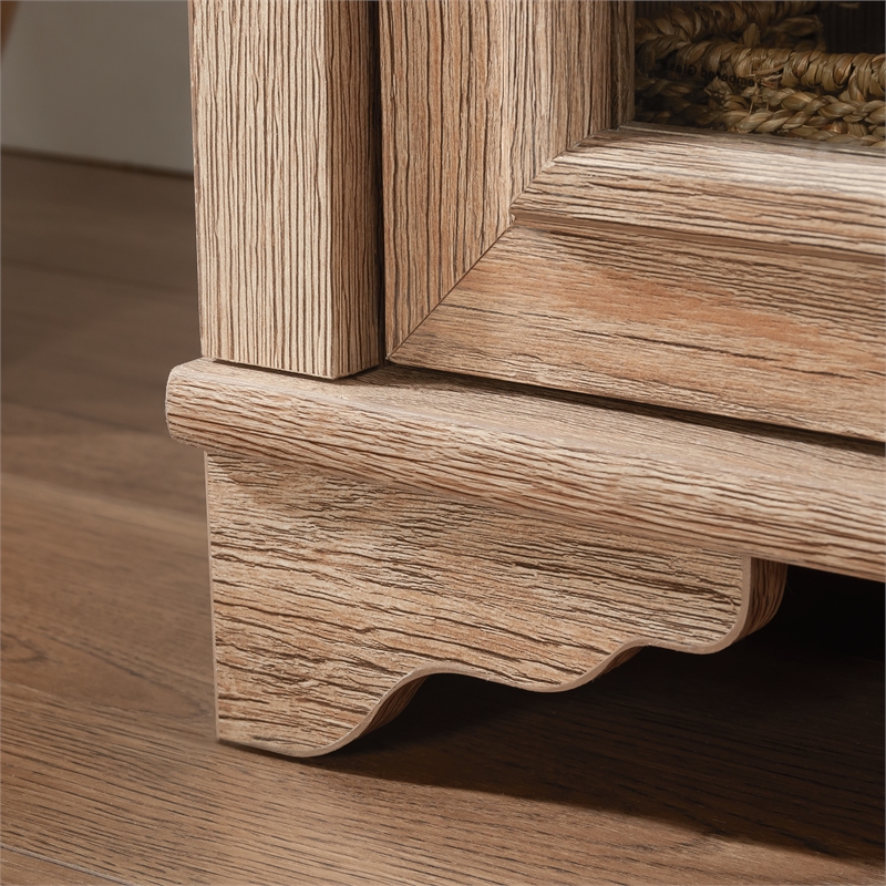 Pemberly Row Contemporary Engineered Wood Library Base in Brushed Oak