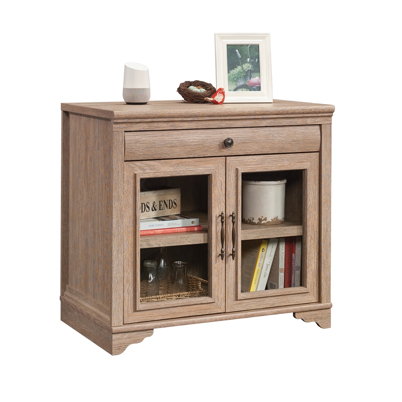 Pemberly Row Contemporary Engineered Wood Library Base in Brushed Oak
