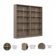Pemberly Row Tall 5 Shelf Bookcase in Ash Gray (Set of 2) - Engineered Wood