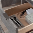 Pemberly Row Engineered Wood Single Pedestal Desk in Ashen Oak