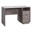 Pemberly Row Engineered Wood Single Pedestal Desk in Ashen Oak