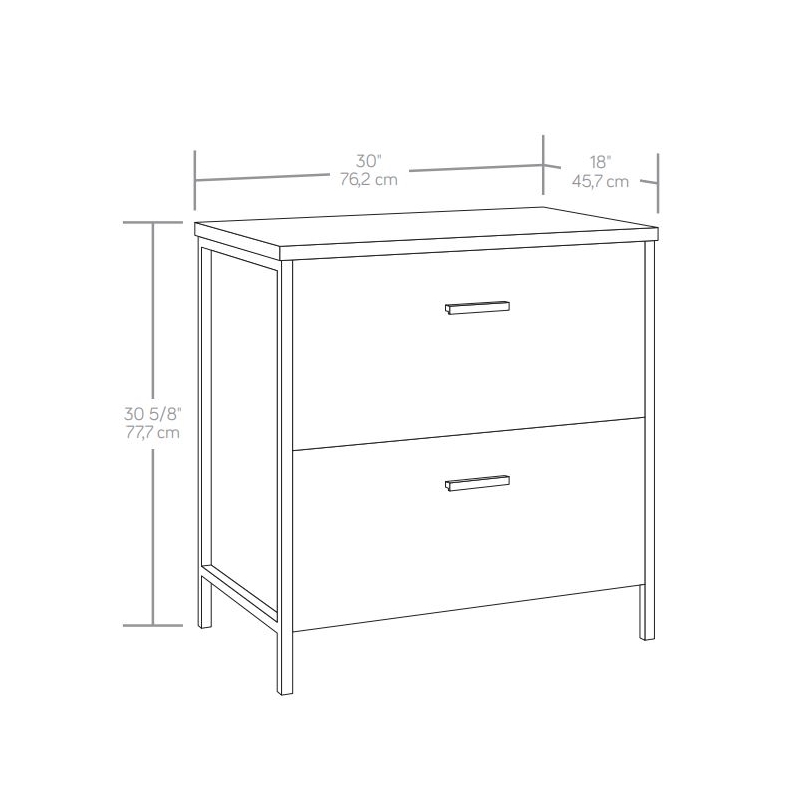Pemberly Row Contemporary Engineered Wood Lateral File in Prime Oak