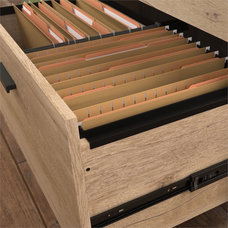 Pemberly Row Contemporary Engineered Wood Lateral File in Prime Oak