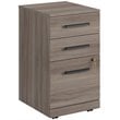 Pemberly Row Engineered Wood 3-Drawer Mobile Filing Cabinet in Hudson Elm/Brown