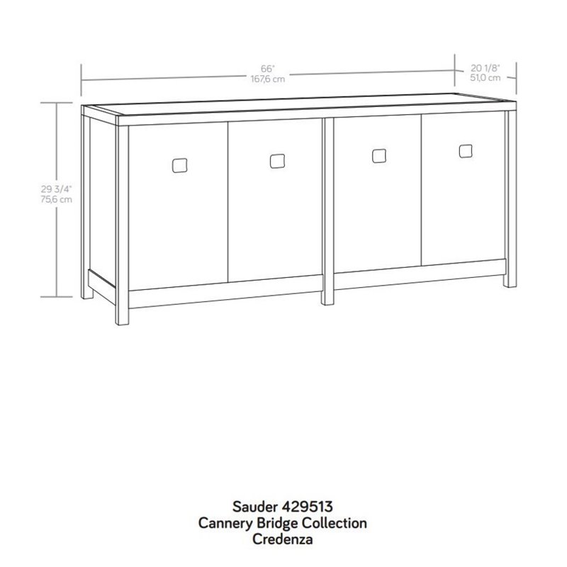 Pemberly Row Engineered Wood Credenza in Sindoori Mango/Brown
