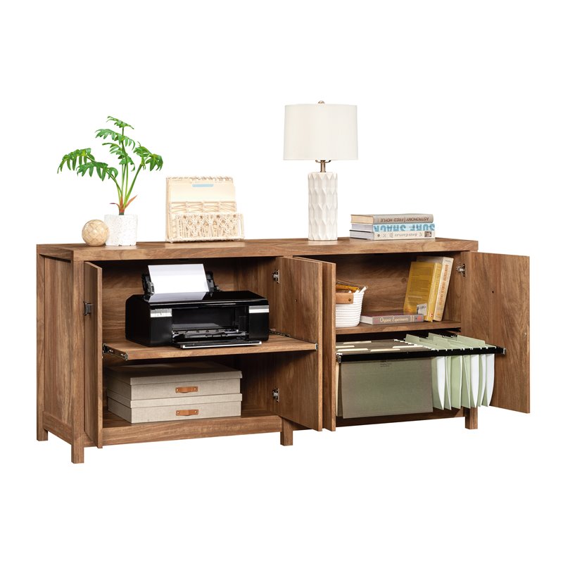 Pemberly Row Engineered Wood Credenza in Sindoori Mango/Brown