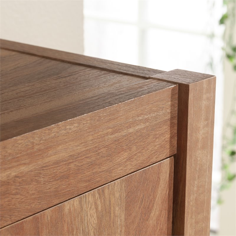Pemberly Row Contemporary Engineered Wood Hutch in Sindoori Mango/Brown