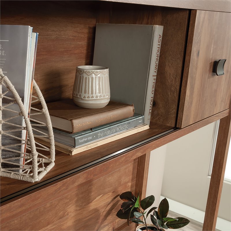 Pemberly Row Contemporary Engineered Wood Hutch in Sindoori Mango/Brown