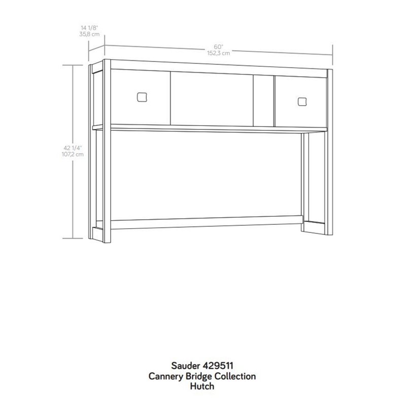 Pemberly Row Contemporary Engineered Wood Hutch in Sindoori Mango/Brown