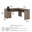 Pemberly Row 60W 3 Position L Shaped Sit St& Desk in Ash Gray - Engineered Wood