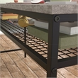 Pemberly Row Contemporary Engineered Wood/Metal L-Desk in Prime Oak