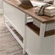 Pemberly Row Contemporary Engineered Wood L-Shaped Desk in White Finish