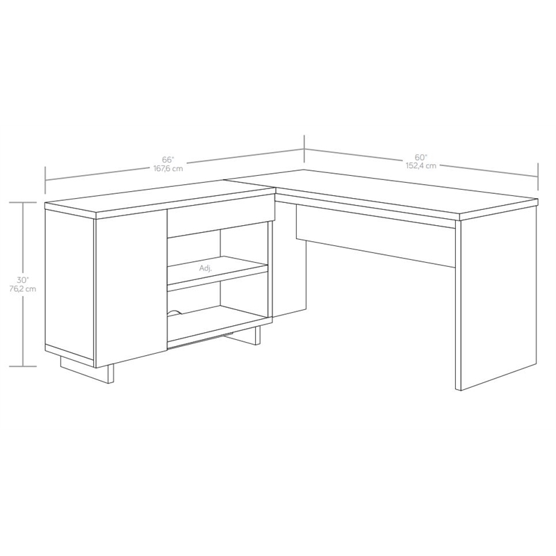Pemberly Row Engineered Wood Desk in Haze Acacia/Natural Finish