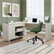 Pemberly Row Engineered Wood Desk in Haze Acacia/Natural Finish
