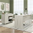 Pemberly Row Engineered Wood Desk in Haze Acacia/Natural Finish