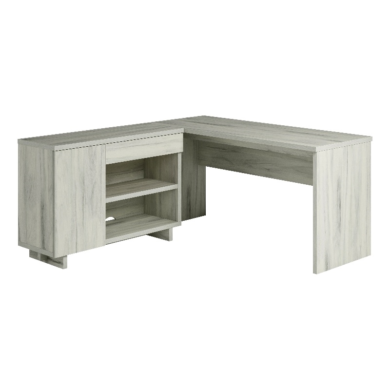 Pemberly Row Engineered Wood Desk in Haze Acacia/Natural Finish