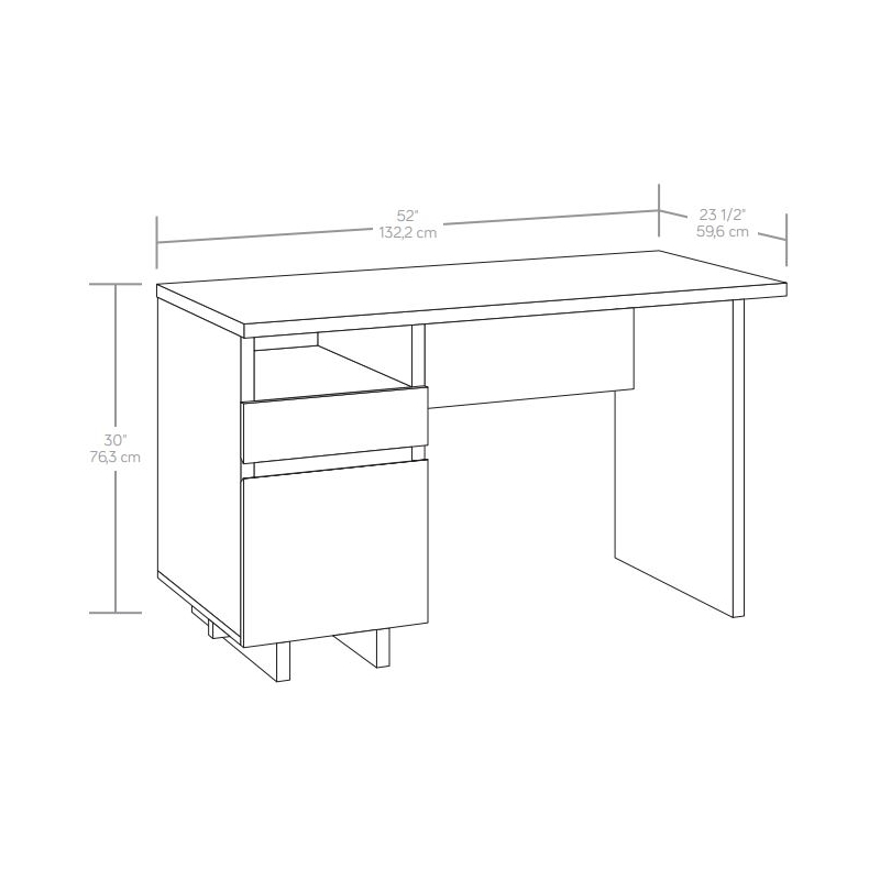 Pemberly Row Engineered Wood Desk in Haze Acacia/Natural Finish