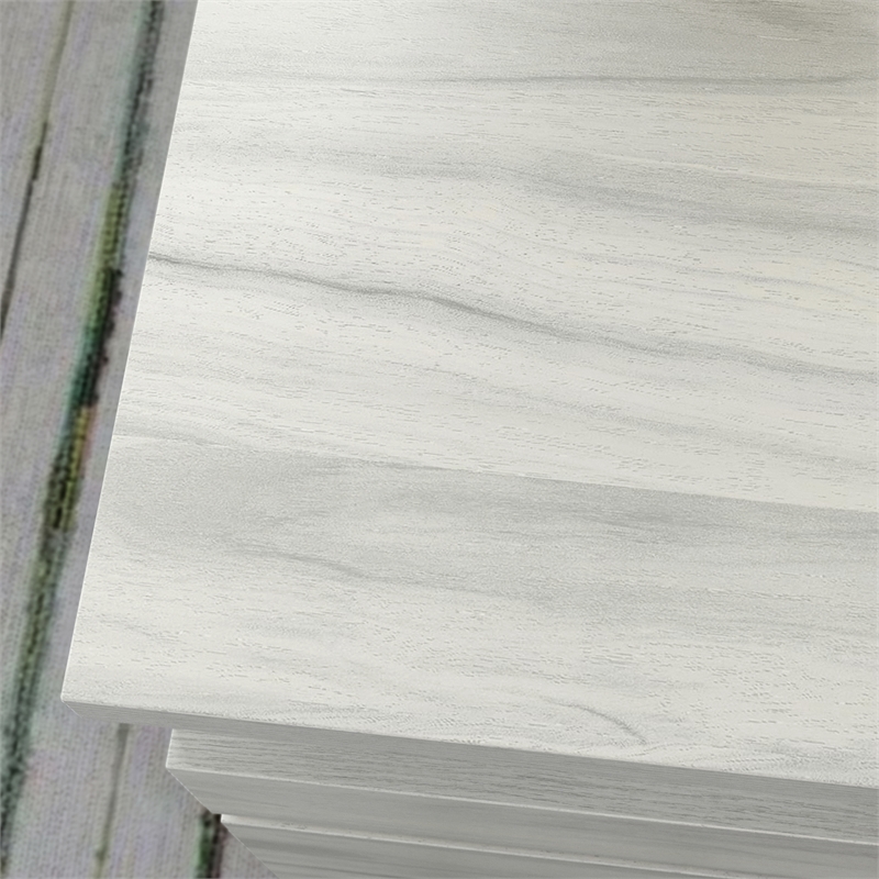 Pemberly Row Engineered Wood Desk in Haze Acacia/Natural Finish