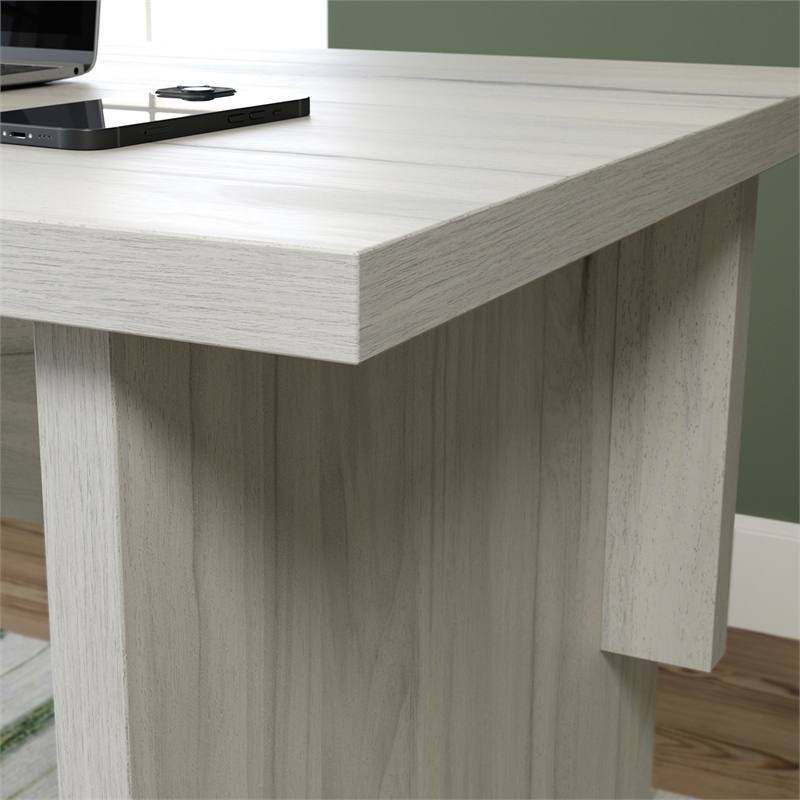Pemberly Row Engineered Wood Desk in Haze Acacia/Natural Finish