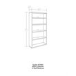Pemberly Row Engineered Wood 5-Shelf Bookcase in Noble Elm/Brown