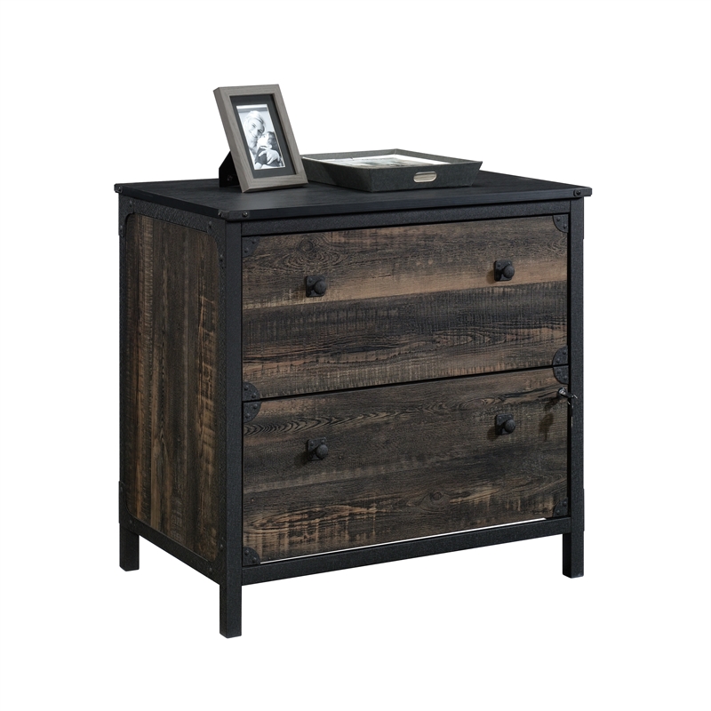 Pemberly Row Engineered Wood/Metal Lateral File in Carbon Oak
