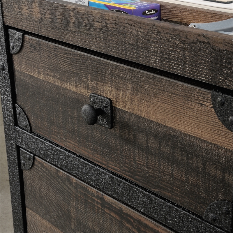 Pemberly Row Contemporary Engineered Wood Mobile File in Carbon Oak