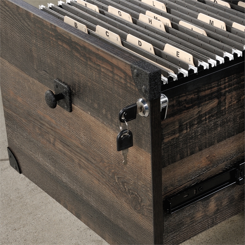 Pemberly Row Contemporary Engineered Wood Mobile File in Carbon Oak