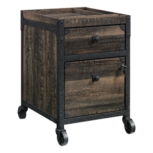 Pemberly Row Contemporary Engineered Wood Mobile File in Carbon Oak
