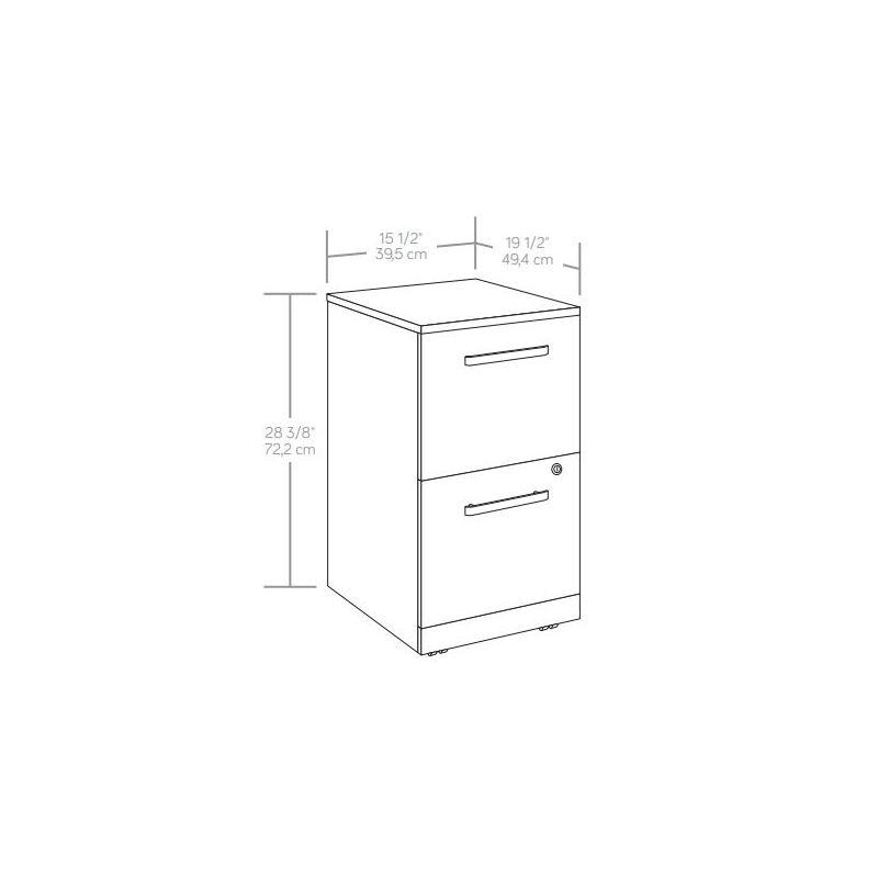 Pemberly Row Engineered Wood 2-Drawer Mobile File in Hudson Elm/Brown