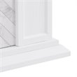 Pemberly Row Engineered Wood Tiled Marble Electric Fireplace in White