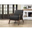Pemberly Row Mid-Century Fabric Upholstered Accent Chair in Dark Gray