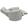 Pemberly Row Polyester Power Swivel Glider Recliner in Mineral White