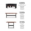 Pemberly Row Contemporary Solid Wood Dining Nook in Black Finish
