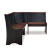 Pemberly Row Contemporary Solid Wood Dining Nook in Black Finish