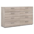Pemberly Row Contemporary 8 Drawer Double Dresser in Truffle